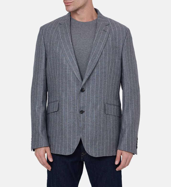 Pinstriped Single-breasted Blazer