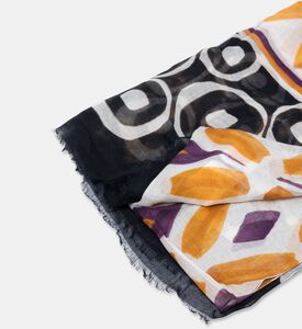 Luisa Spagnoli Geometric-print Square-shape Scarf, Brown, Packshot View