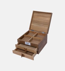 Wooden Square-shape Jeweler 20x20x12 Cm