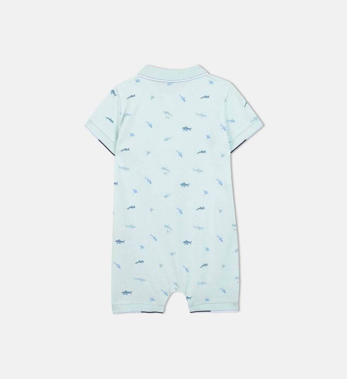 Sharks Illustration Short Jumpsuit