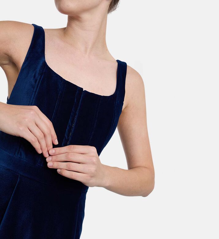 Alice and Olivia Diana Fitted Bust A-line Dress, Model View