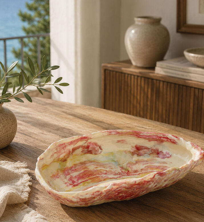 Light and Living Kalako Glossy-finish Textured Dish, Packshot View