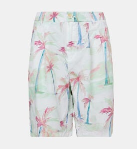 Twill Printed Pleated Bermuda Shorts Twill Printed Pleated Bermuda Shorts