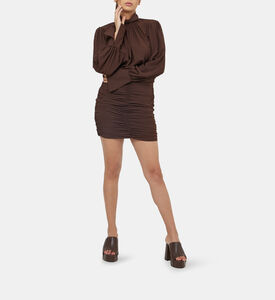 فستان منسوج بتفاصيل مجمعة من يبا