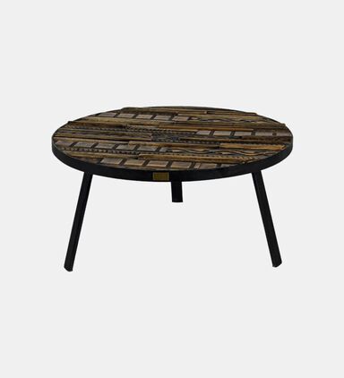 Fortuna Carved Wood Top Side Table