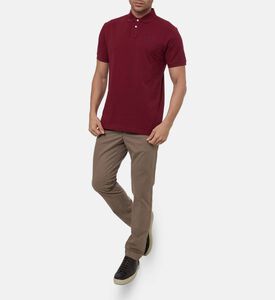 Hackett London Logo-embroidery Short-sleeve Polo Shirt, Burgundy, L, Model View