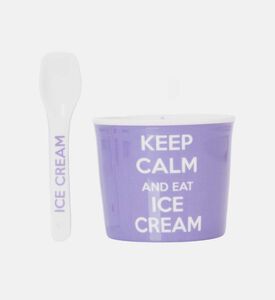Easy Life Porcelain Graphic Design Ice Cream Bowl, Purple, Packshot View