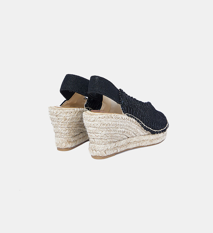 Textured Wedge Slingbacks