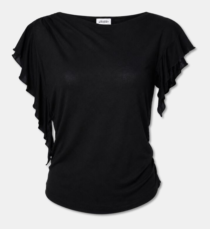 Isabel Marant Rada Ruffled Short-sleeve Top, Packshot View