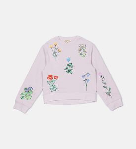 Embroidered Floral Long-sleeve Sweatshirt