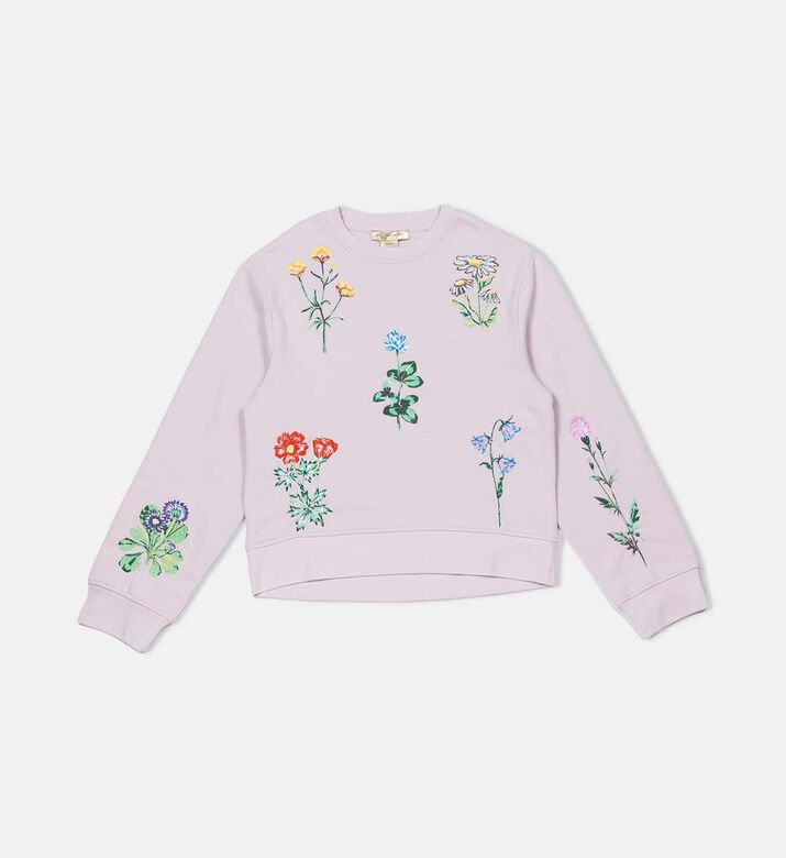 Embroidered Floral Long-sleeve Sweatshirt