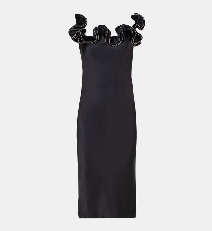 Zip Ruffle-details Dress