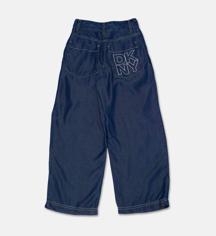 DKNY Button Closure Slip Pockets Denim Pants, Packshot View