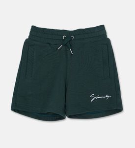 Givenchy Fleece Embroidered Drawstring Waist Shorts, Dark-green, 14y, Packshot View