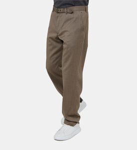 بنطال بحزام بقصة مستقيمة