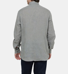 قميص كلاسيكي كتان بقصة كلاسيكية بأزرار