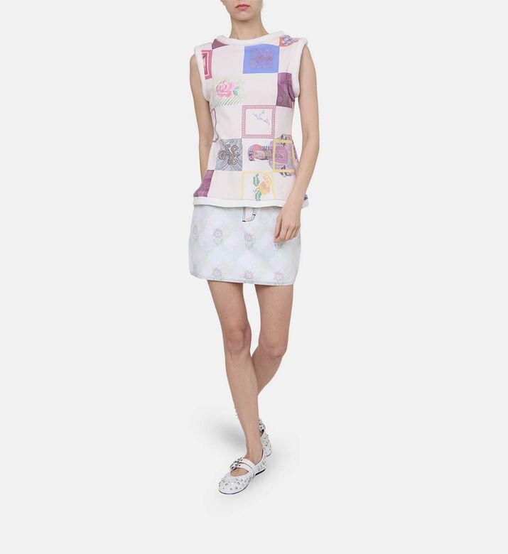 Mosaic-print Jersey Top