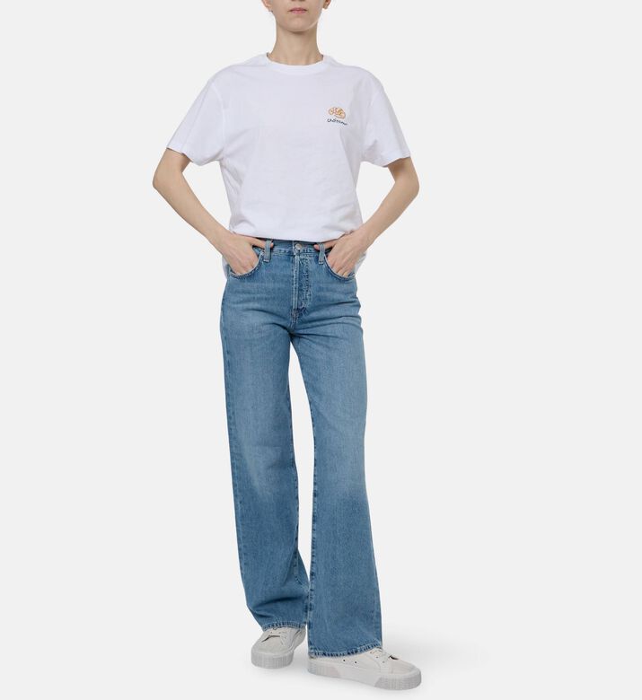 Citizens of Humanity Slip Pockets Button Closure Denim Pants, Model View