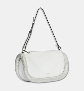JW Anderson Bumper-15 Leather Crystal Shoulder Bag, White, Packshot View