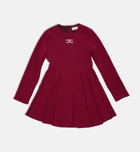 فستان طويل الأكمام مزين بشعار