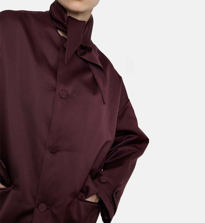 Plan C Button Closure Long-sleeve Coat, Model View Plan C Button Closure Long-sleeve Coat, Model View