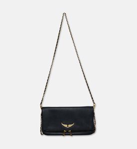 Zadig et Voltaire Rock Grained Leather Clutch, Black, Packshot View