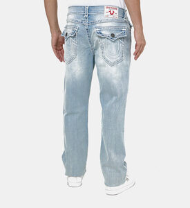 بنطال جينز بخطوط حمراء بـ 5 جيوب