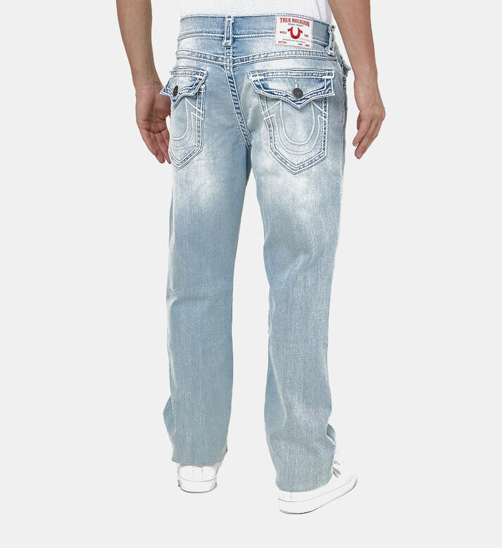 بنطال جينز بخطوط حمراء بـ 5 جيوب