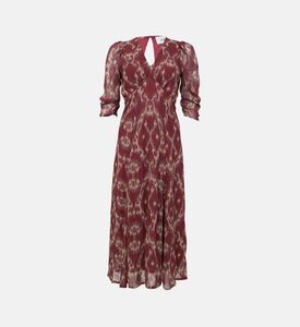 Graphic Print Three-quarter Sleeve Dress