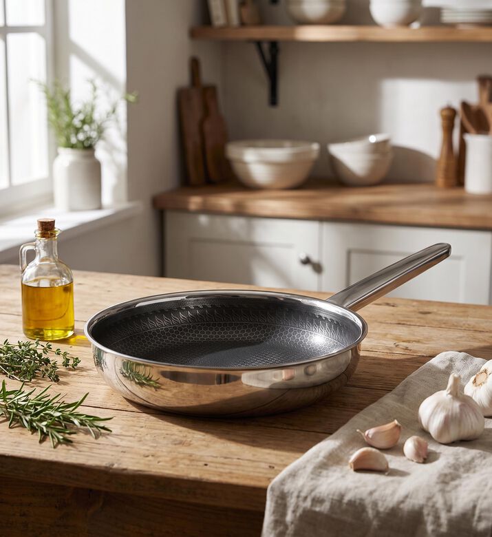 Estia Frying Pan Allegro Stainless Steel Ceramic Coating, Model View
