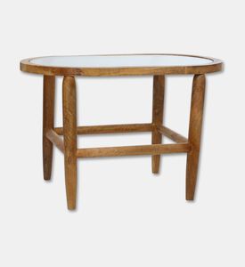 Home Deco and More Oval-shape Capsule-top Table, Light-brown, 43x37-cm, Packshot View