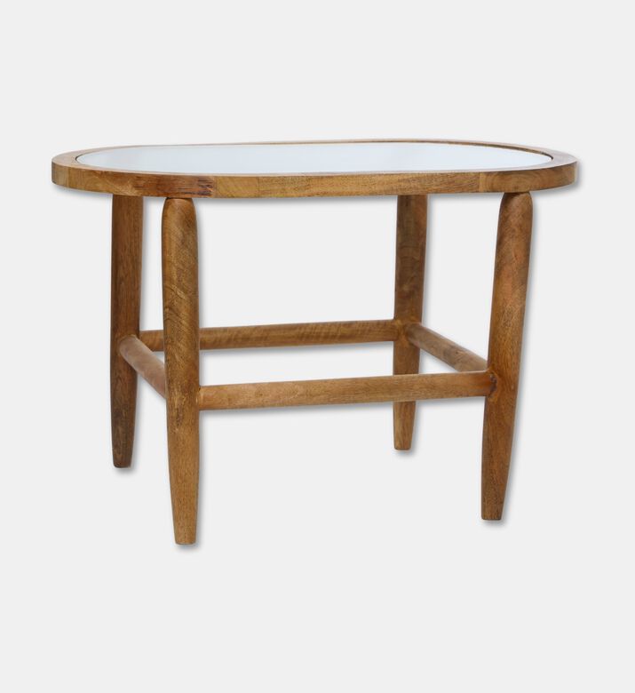 Home Deco and More Oval-shape Capsule-top Table, Light-brown, 43x37-cm, Packshot View