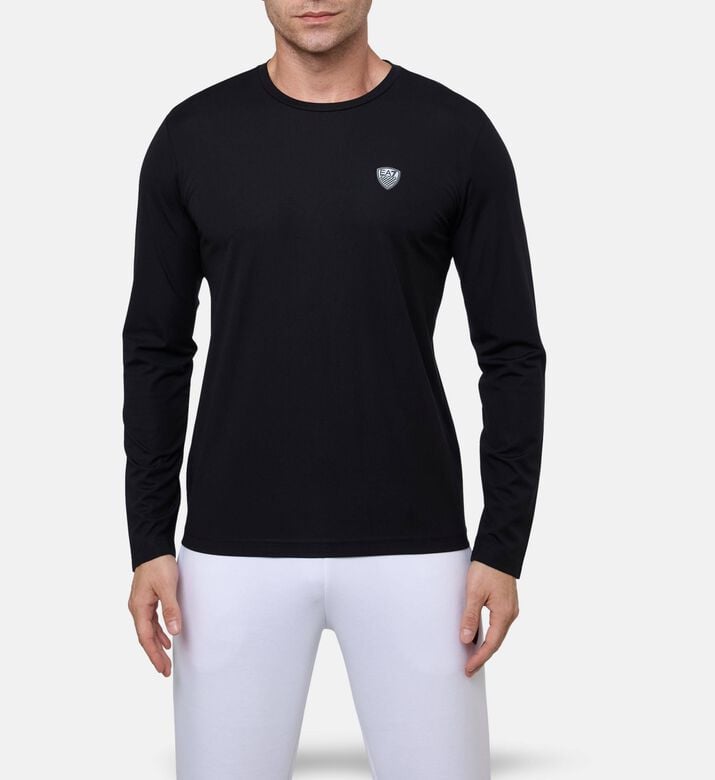 EA7 Premium Shield Logo T-shirt, Black, L, Model View