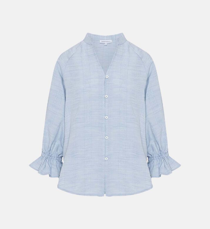Ama Cotton Flared Hem Top