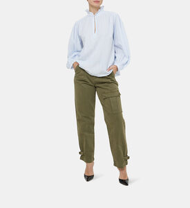 بنطال كستنائي عالي الخصر