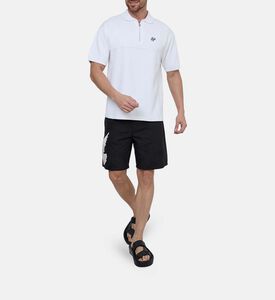 Logo-embroidery Quarter-zip Polo Shirt