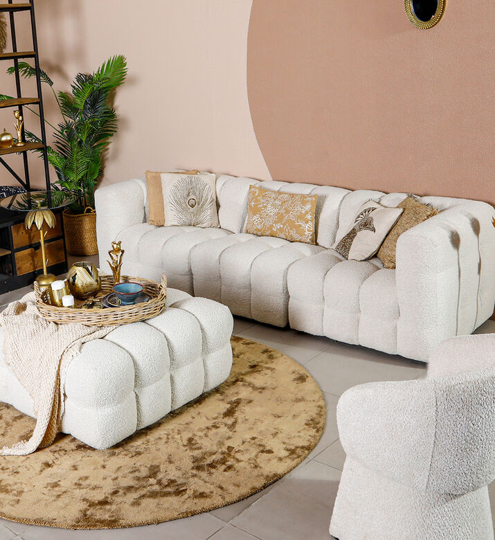 Home Deco and More Copenhagen 3-seater Sofa Ottoman, Packshot View Home Deco and More Copenhagen 3-seater Sofa Ottoman, Packshot View