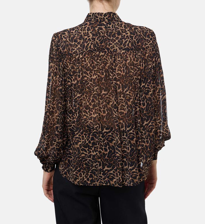 The Kooples Leopard-print Sheer Shirt, Model View