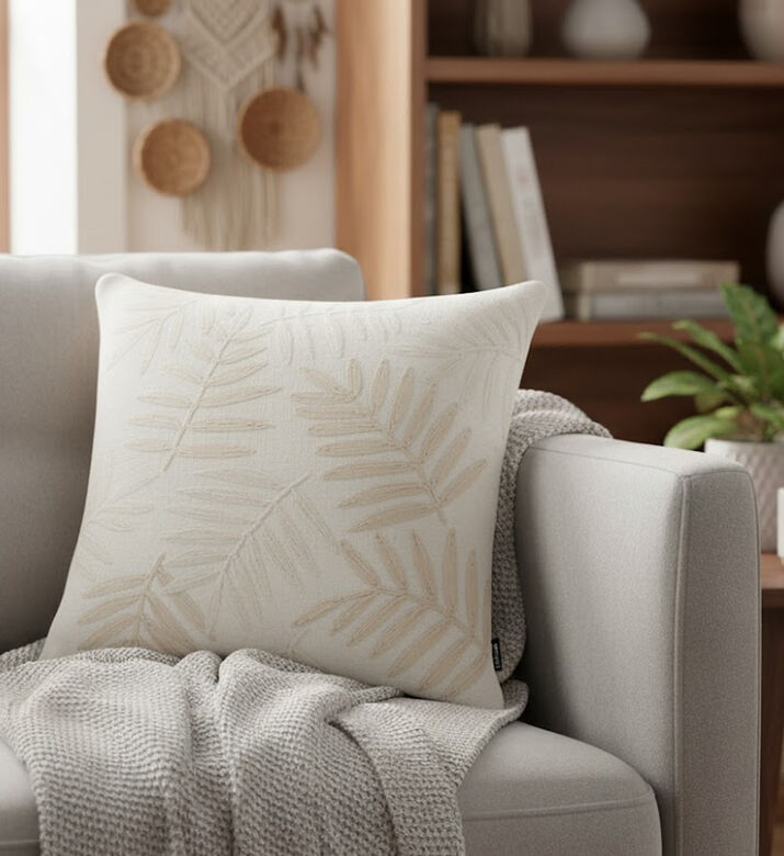 Home Deco and More Batilda Cotton Square Filled And Vaccumed Cushion, Packshot View