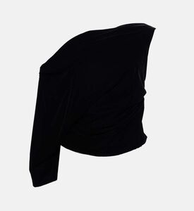 Blue For Burgundy Draped One-shoulder Top, Packshot View