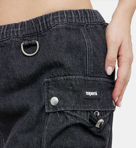 Pull-on Denim Cargo Skirt