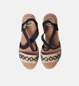 Susa-bn Leather Cotton Blend Mid-wedge Open-toe Espadrille