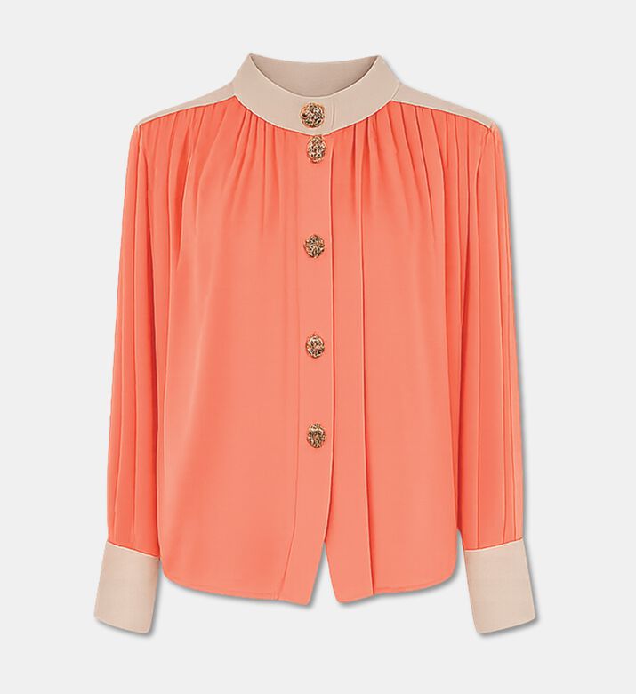 Edward Achour Paris Contrast High Neck Blouse, Packshot View