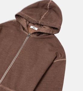 سترة بغطاء رأس وسحاب إغلاق