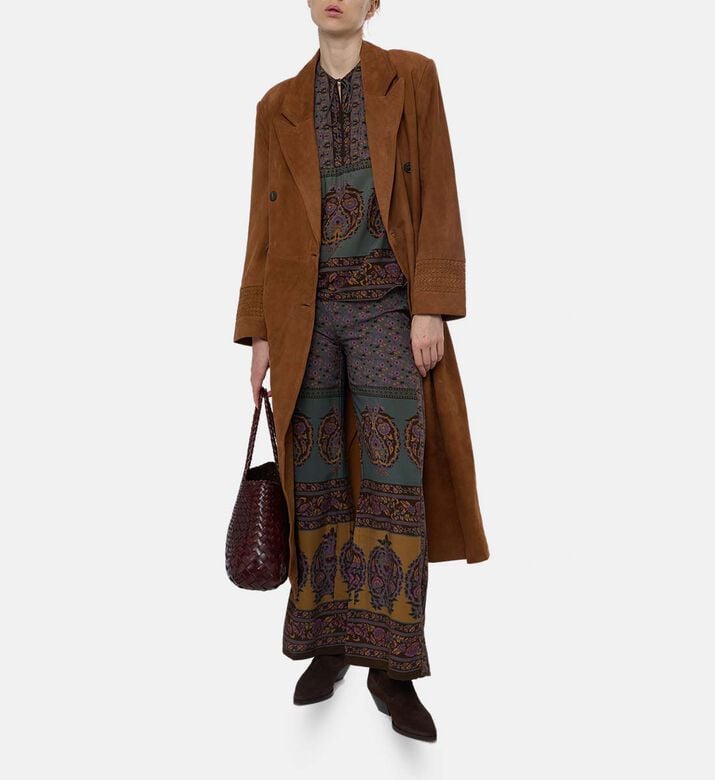 Ba and Sh All-over Print Wide-leg Pants, Model View Ba and Sh All-over Print Wide-leg Pants, Model View