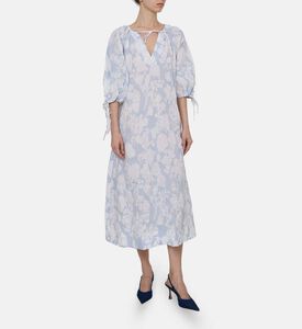 فستان ساماتيرا فضفاض بطول متوسط بطبعة