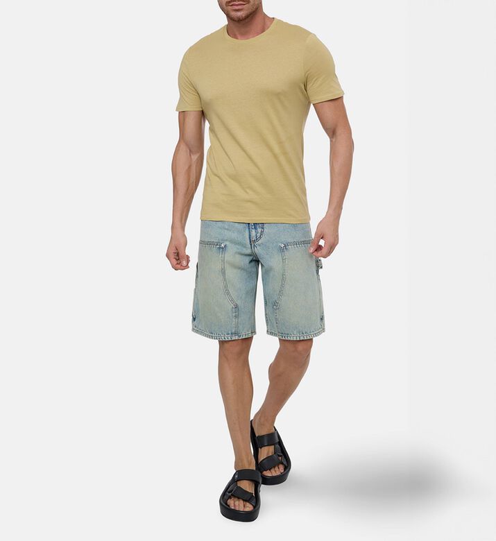 Galeries Lafayette Shishron Organic Cotton T-shirt, Beige, L, Model View