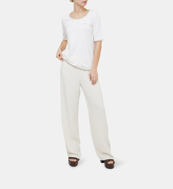 Elastic Waist Wide-legged Pants