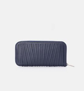 Camille Fournet Pleated Calf Leather Wallet, Indigo, Packshot View