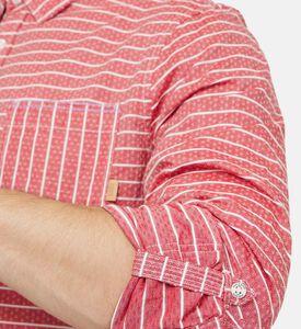 Striped Sleeve-adjustment Shirt